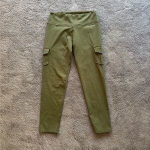 Olive Green Leggings with Cargo Pockets